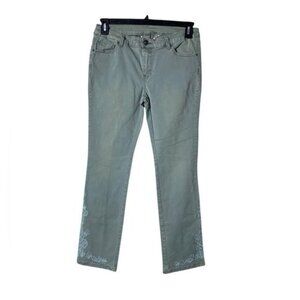 Soft Surroundings Embroidered Flare Leg Jeans Mid Rise Women’s Size 4